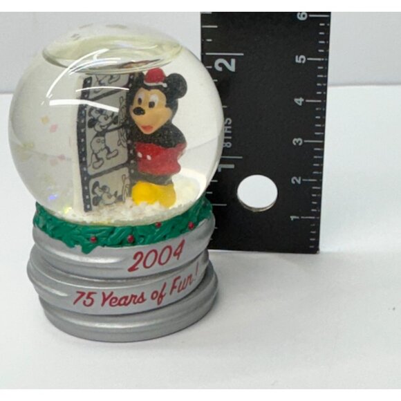 Disney Mickey Mouse 2004 Christmas Mini Snow Globe JC Penney 75 Years of Fun! - Picture 3 of 9